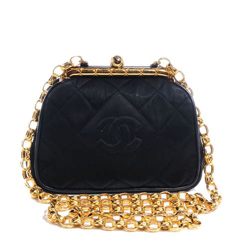 chanel black satin evening bag|Chanel evening bags prices.